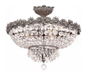 Luce da soffitto a LED a filo in argento ossid contemporaneo con Base in vetro per uso alberghiero - Product Image 1