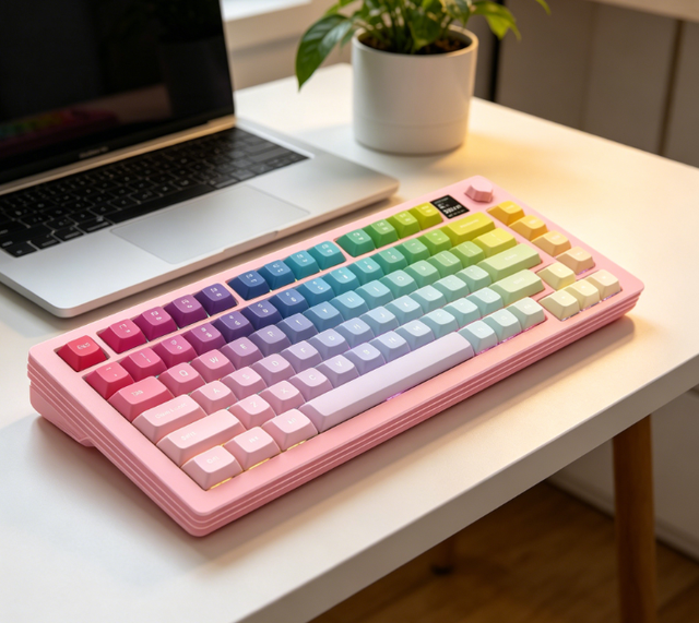 CX63 81 Keys Custom GASKET Mechanical Keyboard Tri-Mode Hot-Swappable RGB Backlit for Gaming Office
