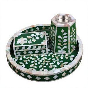 Exquisito Juego de Incensario Árabe de Perlas Hecho a Mano, Ecológico y Religioso, con Incrustaciones de Madreperla para Ramadán, Eid y Festividades - Product Image 1