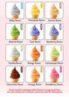 Poudre de crème glacée molle au goût de durian certifiée Halal, paquet de 1 kg, facile à préparer pour les cafés, les restaurants et la maison