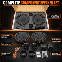 Nouvel ensemble de haut-parleurs de voiture YB 6,5 pouces 2 voies avec tweeters, crossovers en fer, kit de mise à niveau audio automobile 12V, garantie 12 mois