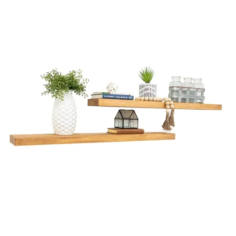 Solid Wood Wall Mounted Floating Shelf Home Decor Wall Shelves Designed Floating Display Shelves