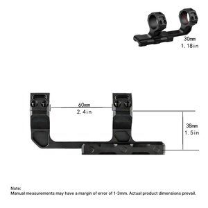 ขายึดกล้องเล็งแบบ Cantilever ยี่ห้อ ACUMETA สำหรับท่อขนาด 30 มม., ขายึดกล้องเล็งขนาด 20 มม., 1.5 นิ้ว สำหรับการล่าสัตว์และอุปกรณ์ออปติกกลางแจ้ง (ระยะห่างระหว่างขา 60 มม., สีดำ) - Product Image 4