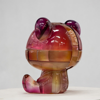 Design artistique de haute qualité Décoration extérieure intérieure moderne unique Sculpture d'ours en résine transparente personnalisée