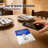 Carte NFC personnalisée espagnole pour avis Google, autocollant de table programmable en acrylique pour avis sur les réseaux sociaux des entreprises, carte de révision tactile