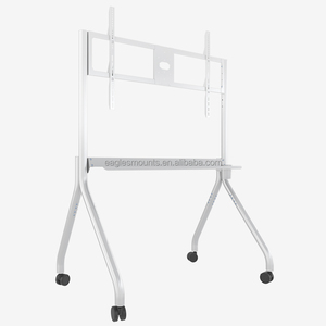Support <span class=keywords><strong>TV</strong></span> à roulettes pour téléviseur de 55 à 100 pouces, support <span class=keywords><strong>TV</strong></span> au sol <span class=keywords><strong>avec</strong></span> roues pouvant contenir jusqu'à 220lb, chariot de télévision mobile réglable en hauteur - Product Image 2