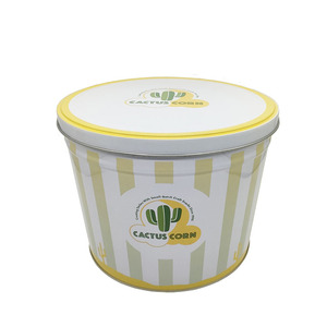 Seau à pop-corn de 2 gallons avec couvercle Seau à pop-corn en métal à impression personnalisée Boîte à pop-corn OED ODM - Product Image 2