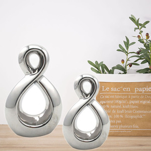 Encantadora escultura <span class=keywords><strong>de</strong></span> cerámica chapada en plata, nuevo objeto <span class=keywords><strong>de</strong></span> decoración del hogar para exhibición <span class=keywords><strong>de</strong></span> <span class=keywords><strong>mesa</strong></span> - Product Image 4