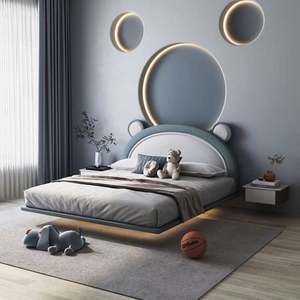 Cama creativa de madera maciza para niños con diseño de oso adorable para niños y niñas Marco resistente para niños pequeños a adolescentes - Product Image 2
