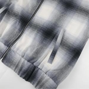 Camicie da <span class=keywords><strong>uomo</strong></span> di alta qualità, vestibilità ampia, <span class=keywords><strong>con</strong></span> zip, in misto cotone a quadri - Product Image 4