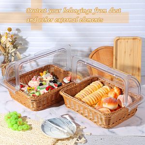 Custom Desktop Woven Fruit Basket Home Use Rattan Bread Basket for Party <b>Table</b> Decoration - Product Image 2