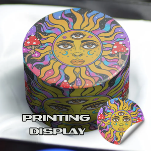 50mm Sun Girl Bohemian Fine All-over Pattern Molinillo de tabaco 4 capas Metal Hierba Trituradora de hierbas Trituradora de especias Accesorios para fumar - Product Image 1