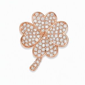 จี้โคลเวอร์สี่แฉกประดับเพชรทองคำ 18K 0.919 กะรัต เพชร 108 เม็ด น้ำหนัก 2.94 กรัม คอลเลกชันเครื่องประดับชั้นดี - Product Image 1