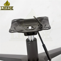 Base de chaise de bureau ou de salon pivotante à quatre étoiles, réglable en hauteur, en alliage d'aluminium noir mat avec revêtement en poudre