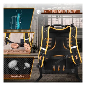 Heavy-Duty chuyên nghiệp đa Túi Oxford vải không thấm nước cứng dưới máy tính xách tay tay áo công cụ Ba lô với dây kéo - Product Image 3