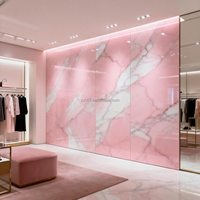 Panel de Pared de PVC con Diseño de Mármol Rosa, 6 mm, 2800 mm