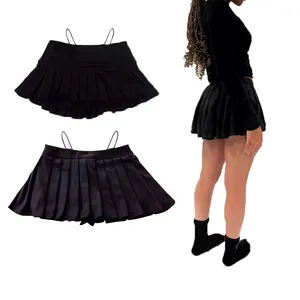 WT Custom Y2K Blank Ladies Mini Shorts Pleated Skirts For Women