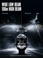 VAHID Projecteur de phare universel Bi-LED 3 pouces, faisceau haut et bas, 6000K, 12V 24V, lampe LED pour voiture, pour modification et rétrofit automobile