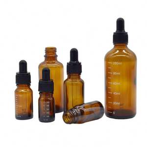 Flacon en verre brun de 10 ml, flacon compte-gouttes de 30 ml avec embout en plastique, flacons vides pour sérum et cosmétiques, fabriqués en Chine - Product Image 1