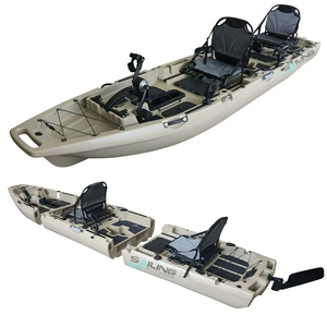 Kayak de pêche modulaire amovible de 3 mètres, nouveau design, avec chaise et pagaie, 3 pièces, petit, 1 personne, pour la pêche en mer, bateau pliable à assise surélevée - Product Image 3