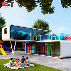 Hôtel-capsule de luxe personnalisable à double étage, préfabriqué, écologique, inspiré des vaisseaux spatiaux, <span class=keywords><strong>maison</strong></span>-conteneur Apple, salon - Product Image 4