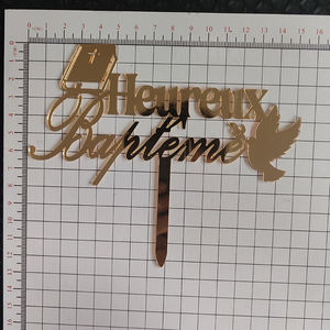 เครื่องแต่งหน้าเค้กอะคริลิค Heureux Bapteme - Product Image 2