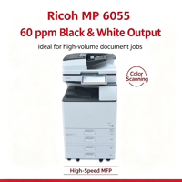 Mesin fotokopi hitam-putih Ricoh MP3555 4055 5055 6055 bekas, mesin all-in-one pencetak laser A3 untuk penggunaan kantor dan komersial