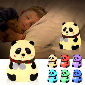 Lámpara Nocturna Panda con Control Táctil, Lámpara de Silicona Suave para Niños, Bebés, Dormitorio, Mesita de Noche, Recargable por USB, 7 Colores Cambiantes - Product Image 6
