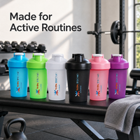 Bouteille shaker de qualité supérieure 500 ml avec boule mélangeuse, anti-fuite, pour protéines, portable, avec poignée et boucle, pour le sport