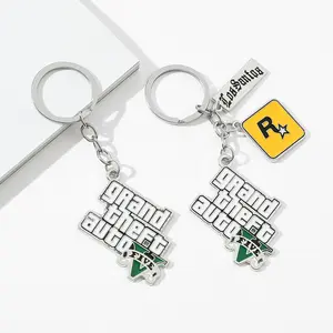 Lilangda GTA5 Grand Theft Auto Keychain Pendant Game Peripheral Rampage Alphabet Bag Keychain Pendant Wholesale