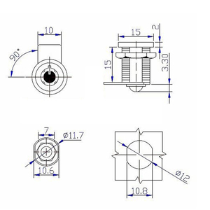 XK221 <span class=keywords><strong>Mini</strong></span> serrure à came de porte de boîte aux lettres avec clé tubulaire - Product Image 6