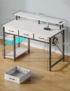 Nouveau Bureau <span class=keywords><strong>de</strong></span> Direction en Bois 2026 pour Télétravail, Ensemble Complet, Support d'Ordinateur Pliable et Réglable, Design Moderne, Marque Evergreen - Product Image 6