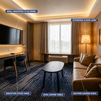 Ensembles de meubles de chambre d'hôtel commerciaux modernes en bois sur mesure avec tête de lit King Size pour le projet d'hôtel Fairfield Inn