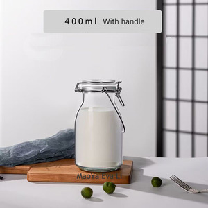 Botella de <span class=keywords><strong>Agua</strong></span> de Vidrio Transparente de Alta Calidad con Tapa de Clip, Botellas de Vidrio para Kombucha y Leche - Product Image 4
