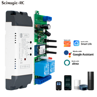 Module de commutation intelligent Wi-Fi E0404 compatible Tuya, 7-32V, contrôle à distance par application, sans USB, fonctionne avec Alexa Google Home