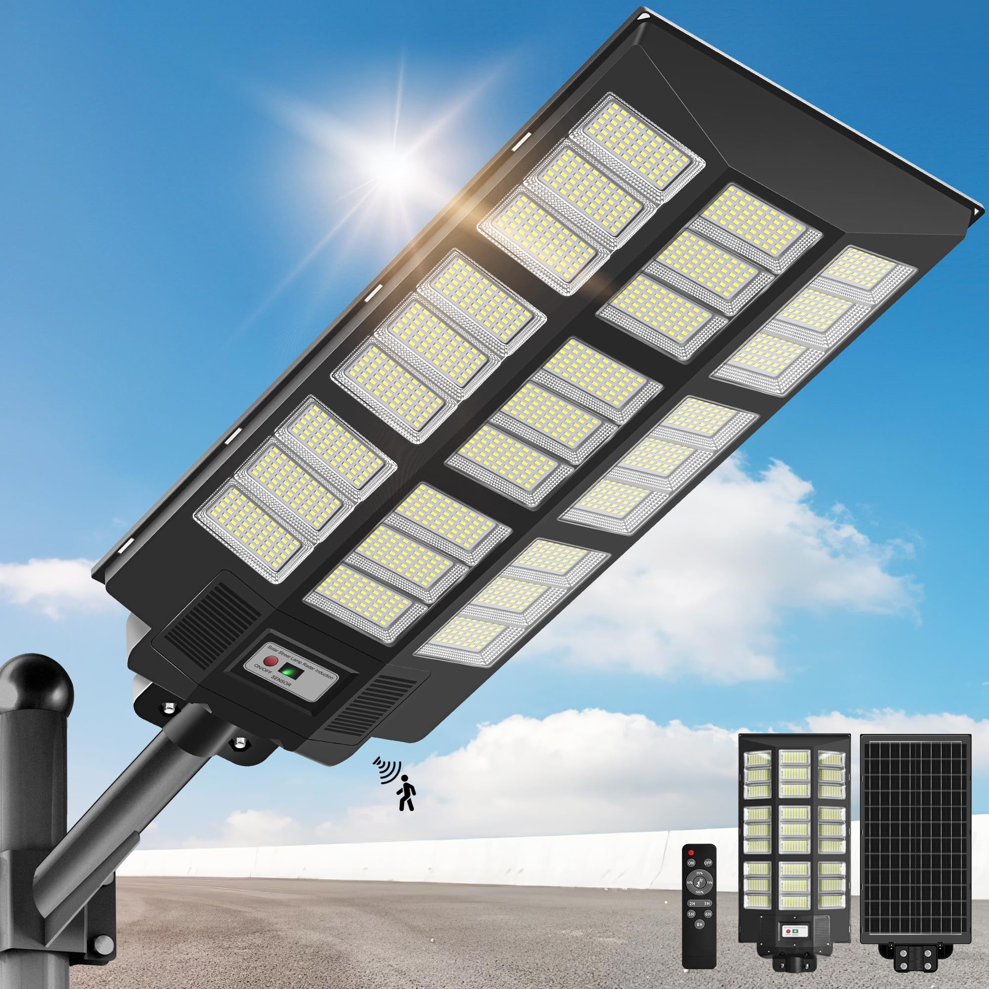 10000W Super Bright Solar Street Lights Outdoor Waterproof Motion Sensor Street Solar Light Commercial Dusk to Dawn for Outside · image 1