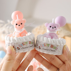 Macaron Cute Bear Balloon Smokeless Candles, Cake Decor for Baby One-Year-Old, Birthday & Wholesale Favors - Product Image 3