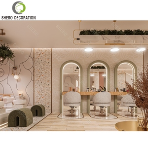 Mostrador de Recepción Personalizado de Lujo para Salón de Belleza, Estación de Espejo para Barbería, Muebles de Salón para Decoración de Salón de Belleza - Product Image 3