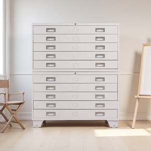 Archivador plano <span class=keywords><strong>de</strong></span> acero con cajones para el hogar, oficina, taller, escuela, plan <span class=keywords><strong>de</strong></span> metal, almacenamiento <span class=keywords><strong>de</strong></span> mapas, dibujos y cajones <span class=keywords><strong>de</strong></span> alquiler - Product Image 4