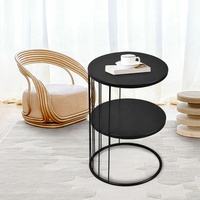 Nouvelle conception de table basse à café et à thé en métal à double étage
