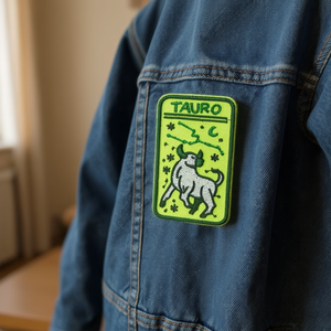 Patch in tessuto con segno zodiacale Tauri di Ilan, 8x5 cm, termoadesiva per abbigliamento - Product Image 3