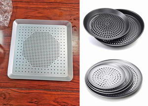 Joli moule à tarte carré perforé en aluminium anodisé, <span class=keywords><strong>plaque</strong></span> de cuisson pour boulangerie, plateau de service à pizza en aluminium, plat de cuisson pour <span class=keywords><strong>four</strong></span> - Product Image 4