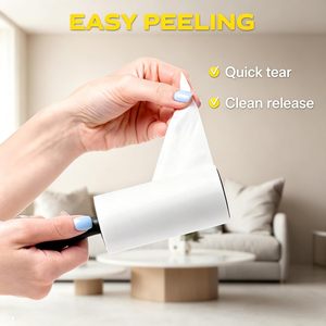 Rouleau adhésif anti-poils pour animaux, extra collant, pour nettoyer les vêtements, les poils de chien et de chat - Product Image 4