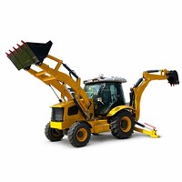 Excavadora de Ruedas Confiable con Retroexcavadora 4x4, Cargador Hidráulico, Cucharón de 1.3m, Motor Yuchai, Bomba Dingfeng, 50-75HP, Alto Momento de Carga, 2 en 1