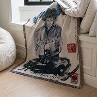 Couverture tissée anime sur mesure, douce, pour canapé, lit et chaise