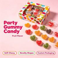 Halal hartvormige gummy snoepjes gemengde fruitsmaak suikergecoate zachte snoepjes Valentijnscadeau groothandel snoepgoed