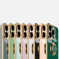 Bordure de placage électrique couleur de luxe légère avec support pour iPhone 15 14 pour Huawei P50 40 coque de téléphone haute Protection