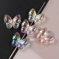 Perles papillon électroplaquées pour la création de bracelets de téléphone, colliers, ornements de stylos et accessoires DIY
