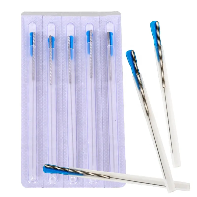 Agujas de acupuntura estériles para agujas de acupuntura de un solo uso con tubo 100 piezas para principiantes