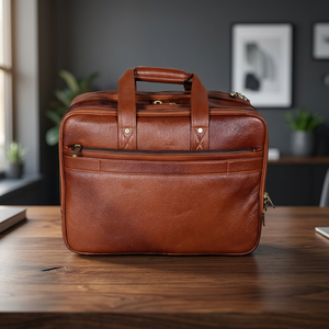 Unisex Genuine <b>Leather</b> Luxury <b>Soft</b> <b>Bag</b> with Flap Closure for Daily Use Office Laptop and Travel Portable Stylish Design - Product Image 1